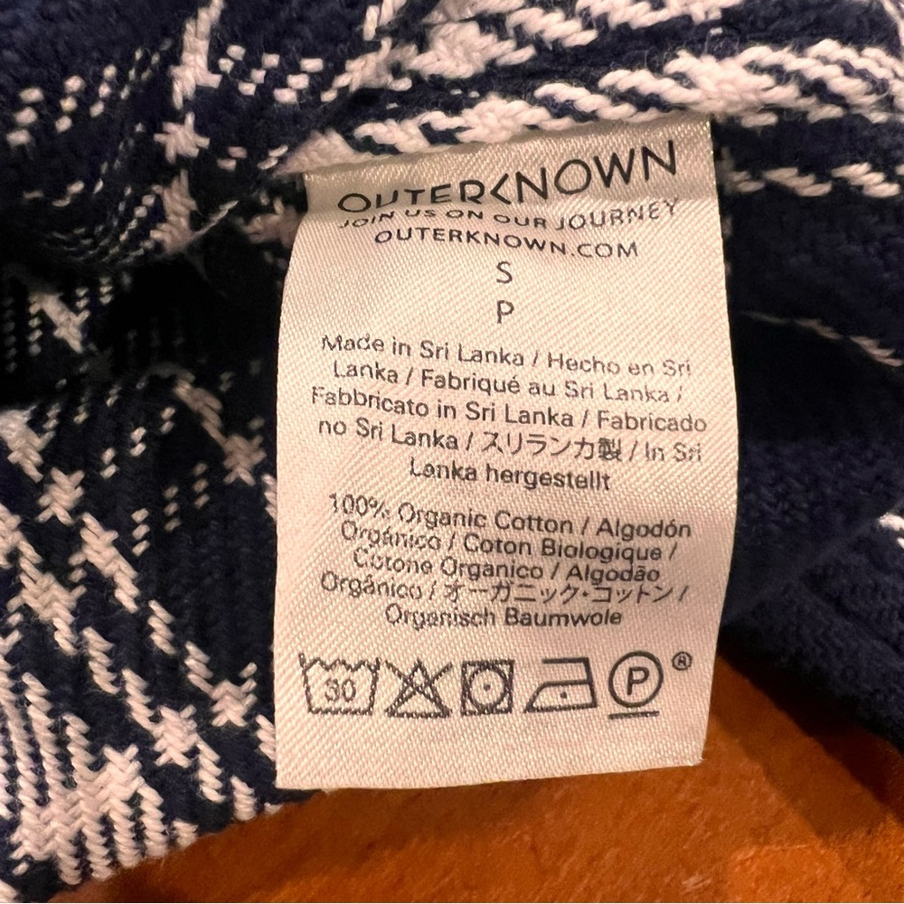 NEW OUTERKNOWN Flannel Blanket Shirt‎ Atlantic Blue Bigbury Plaid Small - Picture 13 of 16